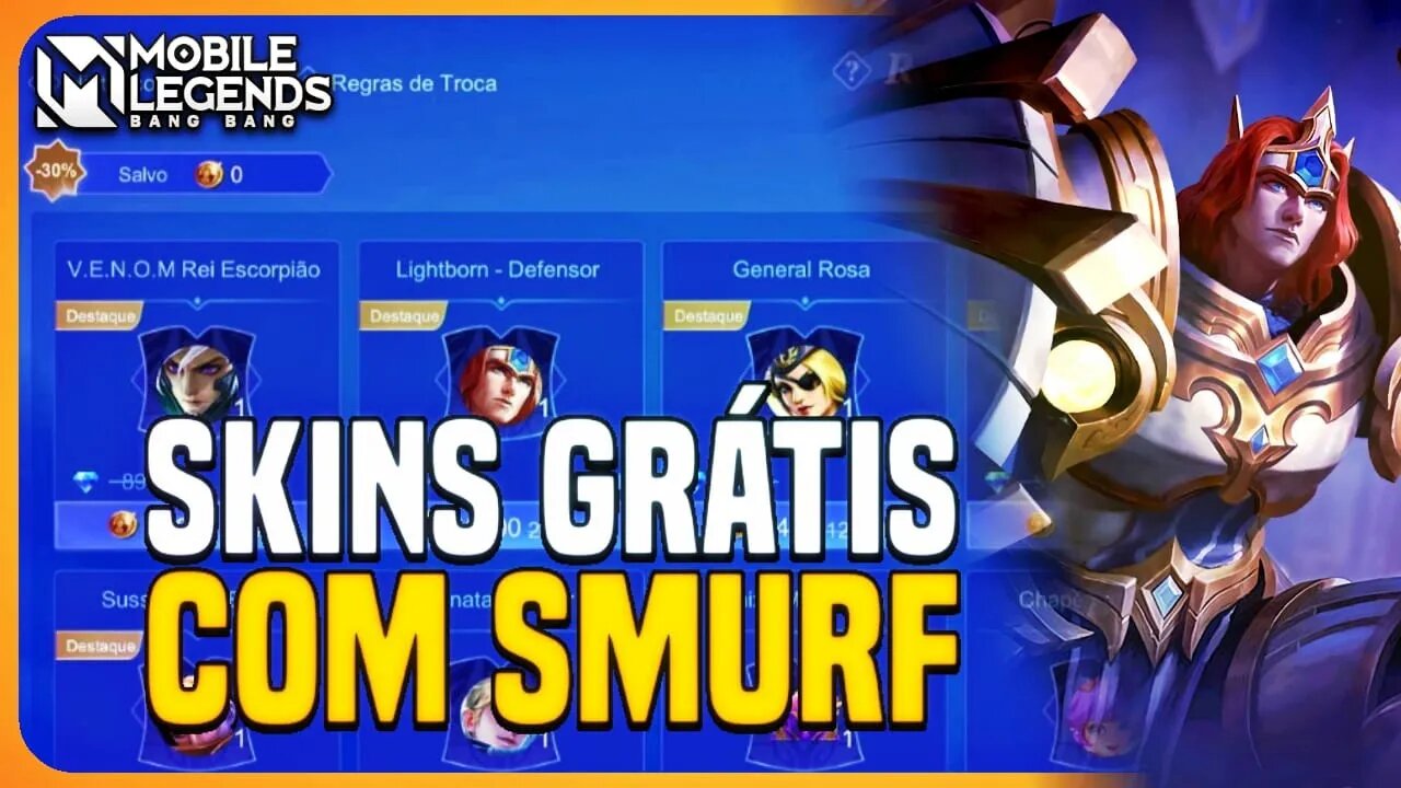 GANHE SKINS PERMANENTES FAZENDO SMURFS | LIGHTBORN TOTALMENTE GRÁTIS | MLBB