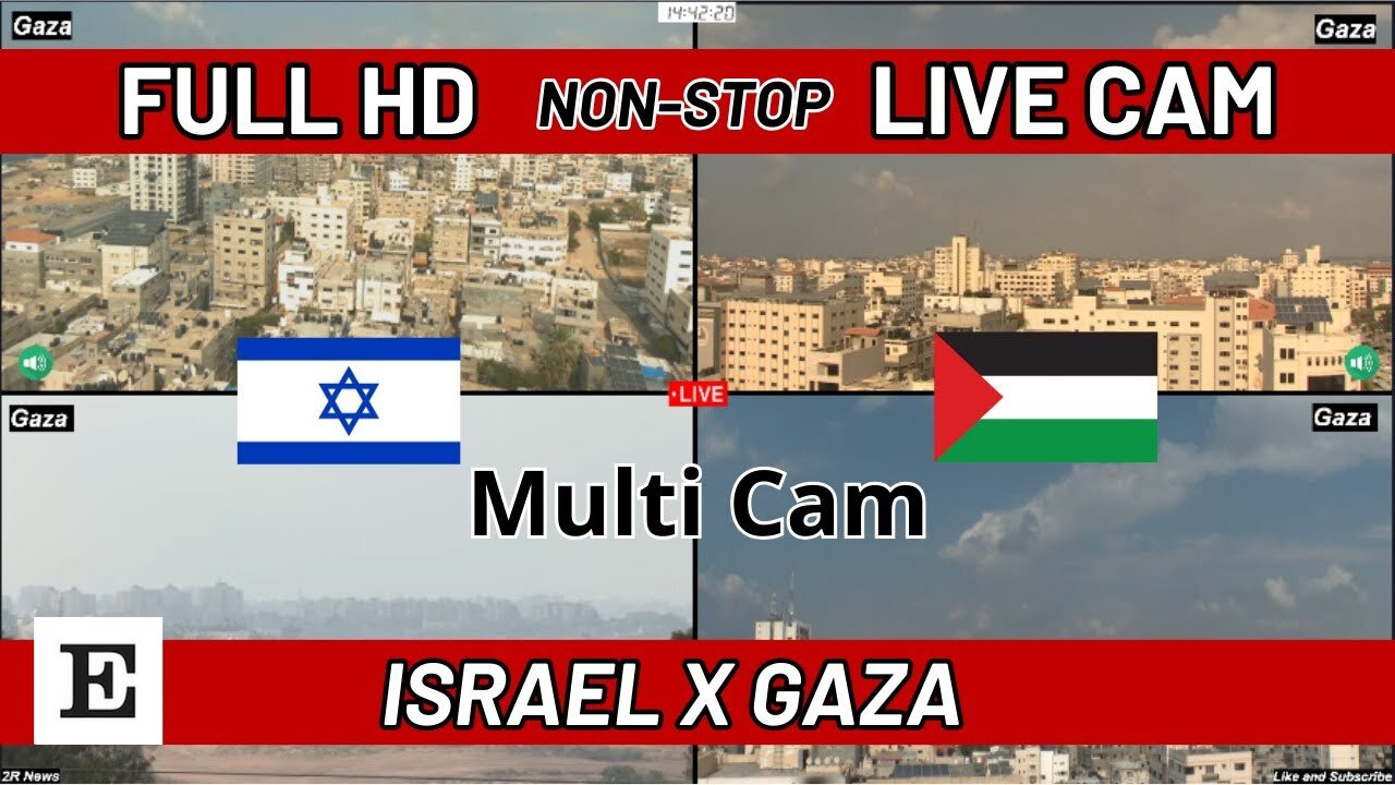 Gaza & Israel Live Cameras Conflict in the Gaza Strip Multiple Cams Feed SkyLine