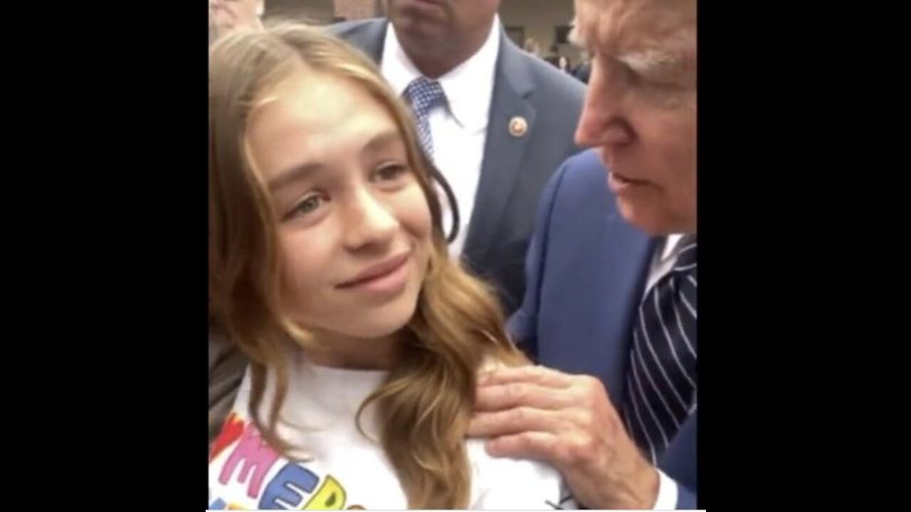 Biden (PEDO) creeps out on young girl in California