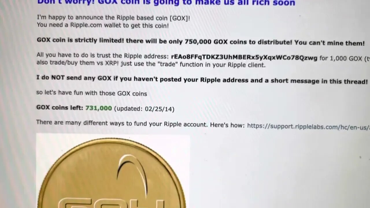 RIPPLE GOX COIN PART 2