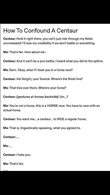 Bamboozled Centaur #silly #funny #memes #magicalcreatures #fantasy #tricks