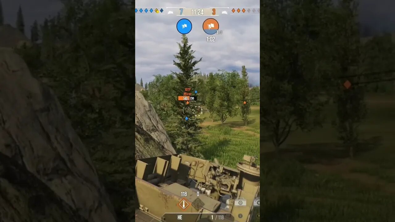 World of Tanks: had a guy coming up near cap, I peaked around to get him