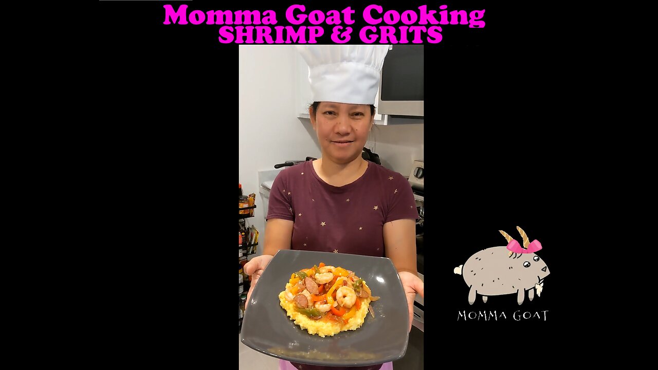 Momma Goat Cooking - Shrimp & Grits - Restaurant Food Made At Home #food #cookwithmelive #recipe