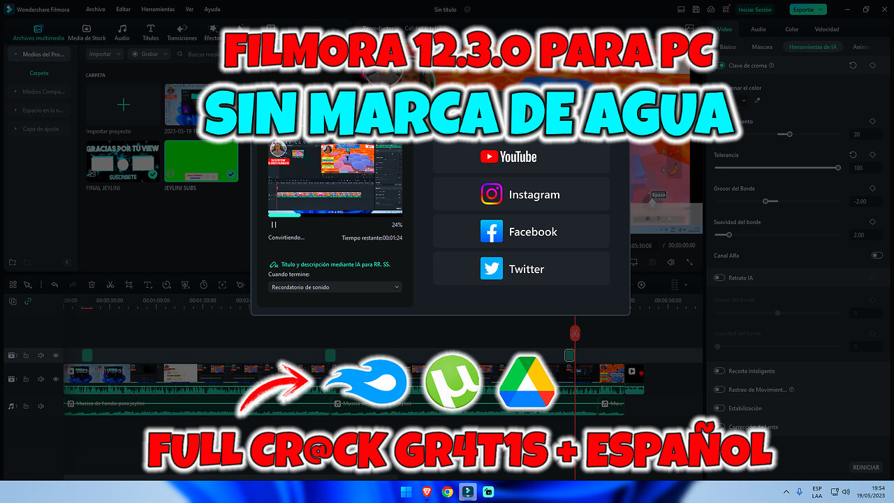 FILMORA 12 SIN MARCA de AGUA para PC 🖥️ (WONDERSHARE FILMORA 12.3.0 en PC) | 100% LEGAL