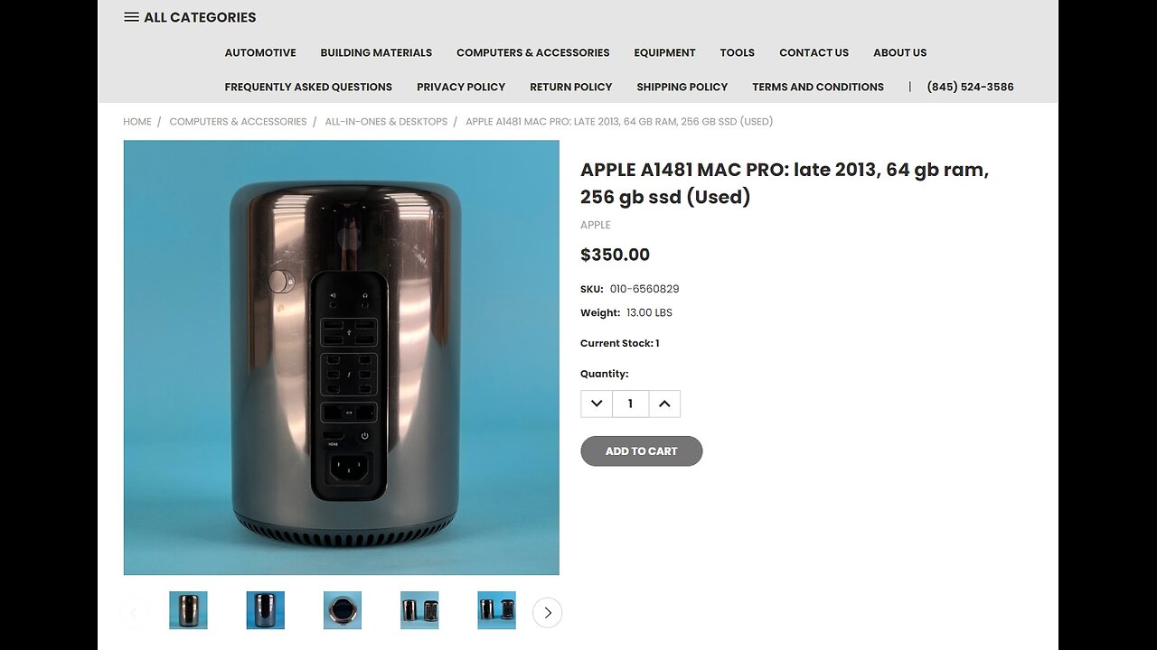 Look at @ & Close Up Look at Used APPLE A1481 MAC PRO late 2013 64 GB ram 256 GB SSD