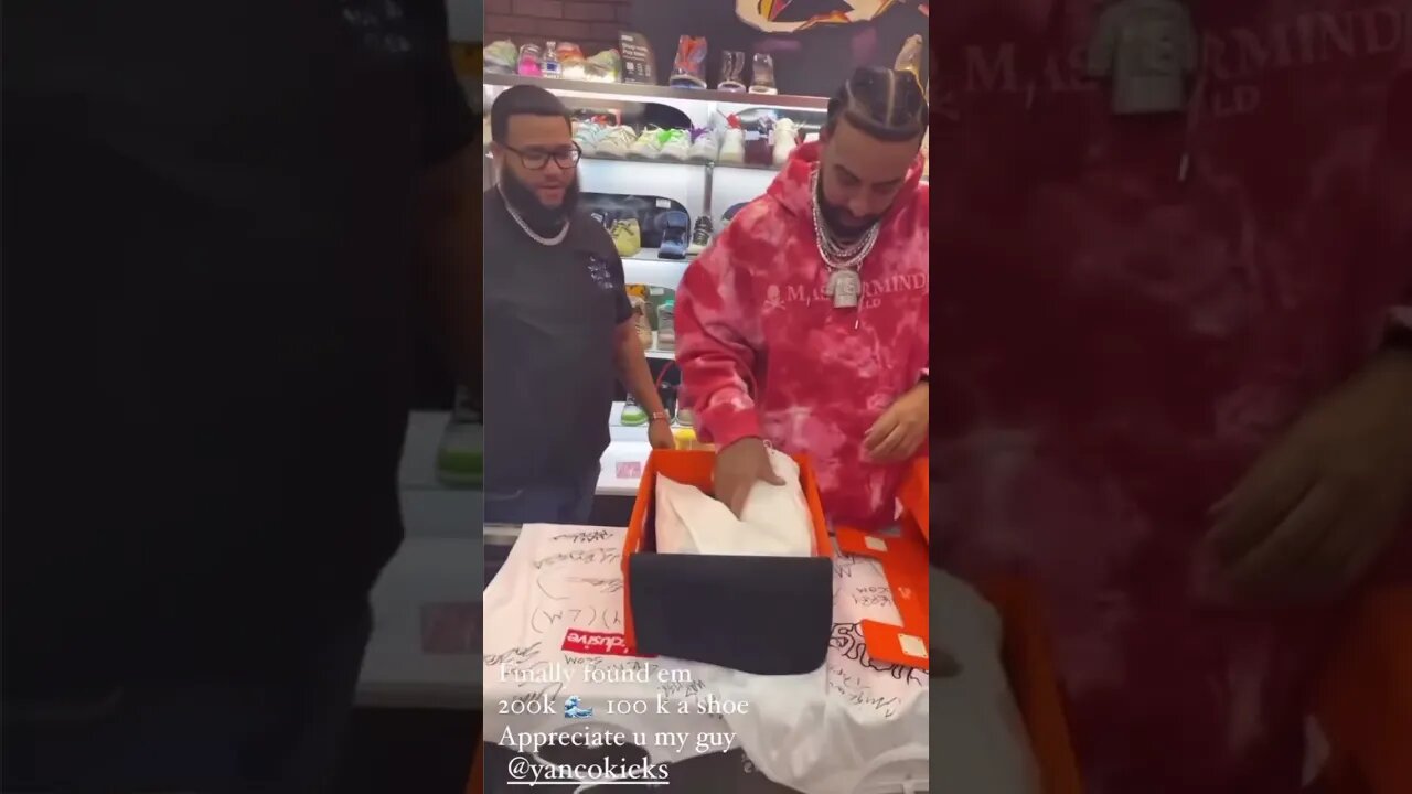 FrenchMontana shows off his superior kick he bought for $200K sneakers 👀