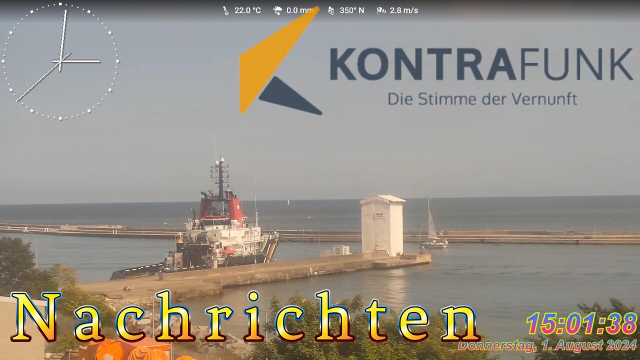 Nachrichten im Kontrafunk 01.08.2024 - 15:00 Uhr #glaubewenig, #hinterfragealles, #denkeselbst