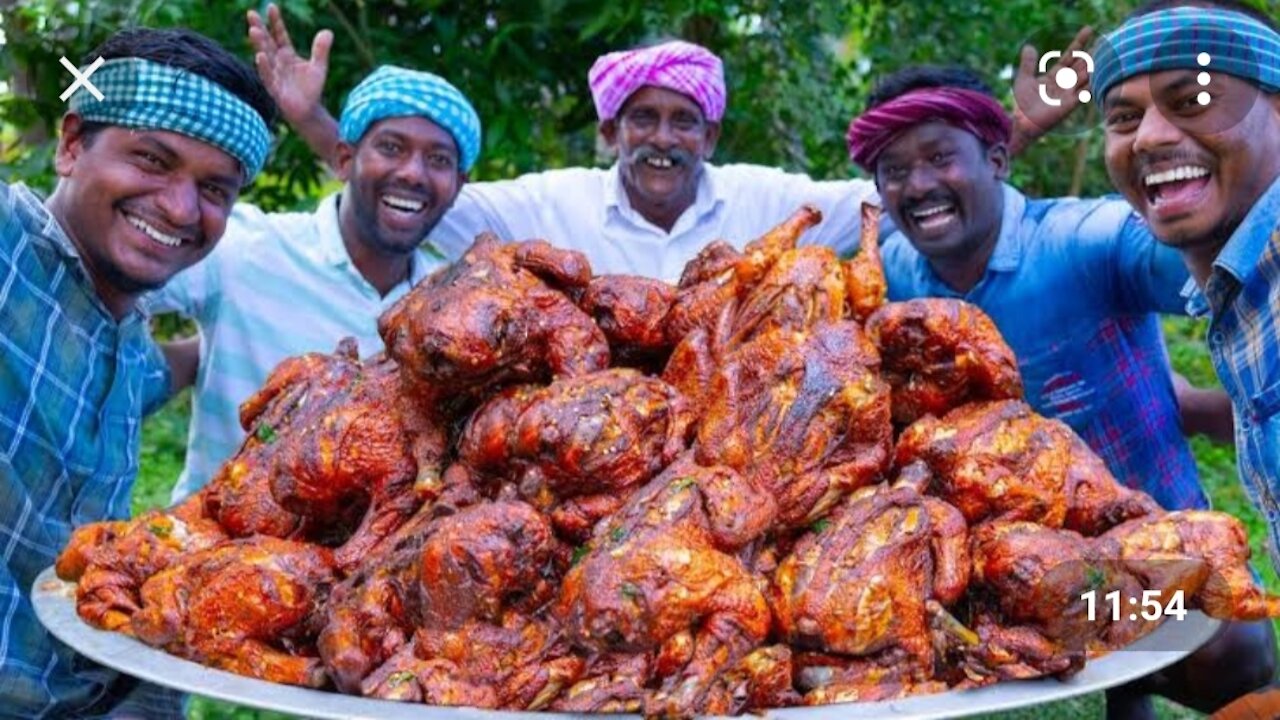 FULL CHICKEN ROAST || whole fried chicken recipe cokked in village style.