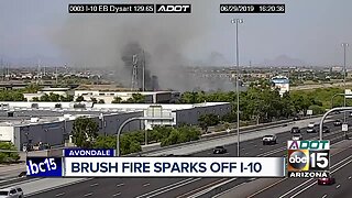 Brush fire sparks off Interstate 10