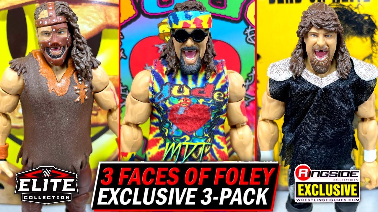 WWE ELITE 3-FACES OF FOLEY 3-PACK REVIEW! RINGSIDE EXCLUSIVE!