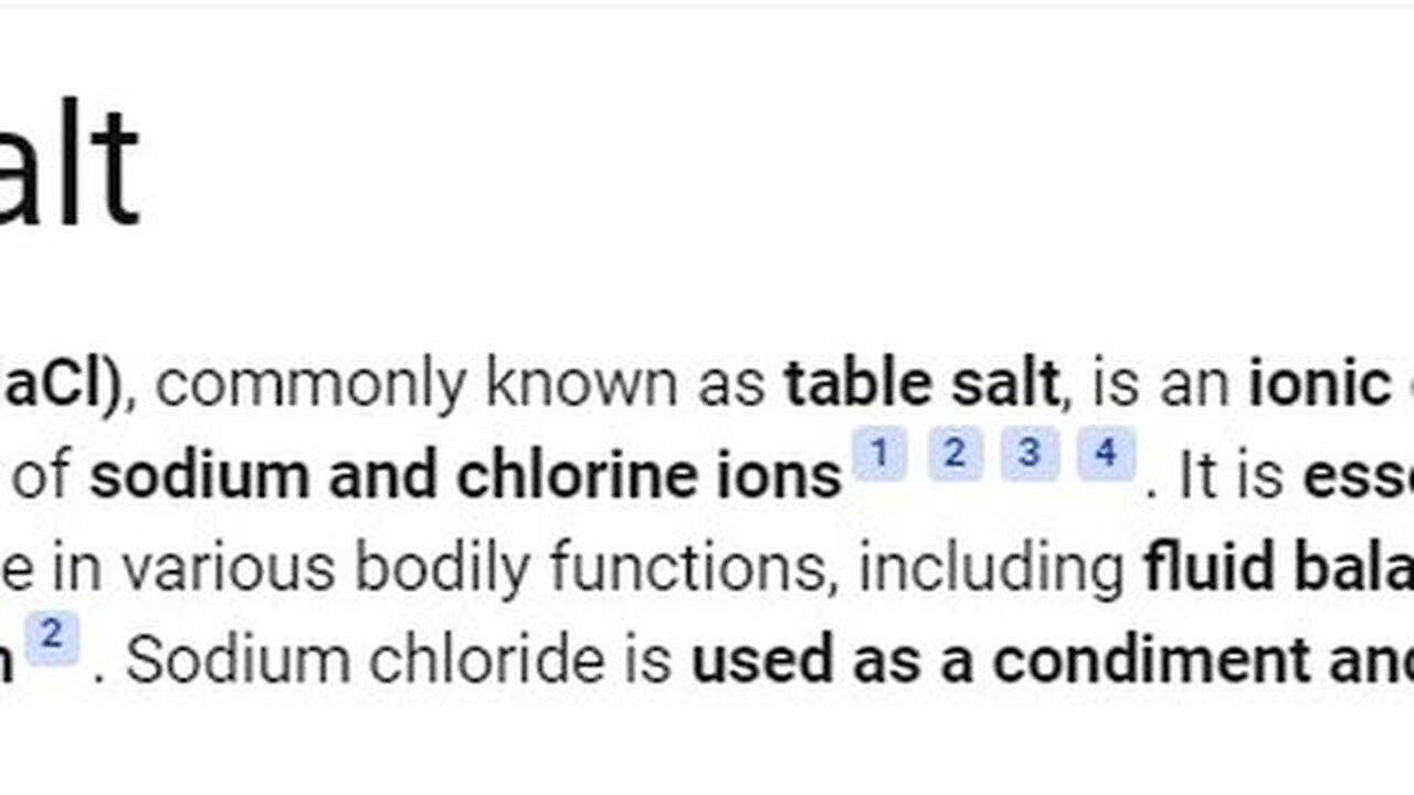 SODIUM CHLORIDE **FLUORIDE** 😡 NOTSAFE