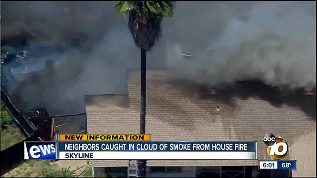 Neighbors caught in cloud of smoke from house fire