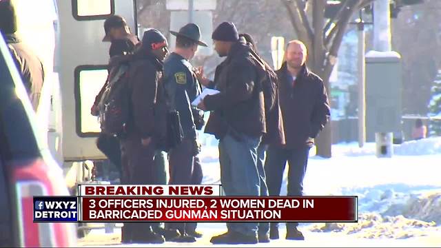 3 Detroit police officers shot, two women killed after barricaded gunman situation