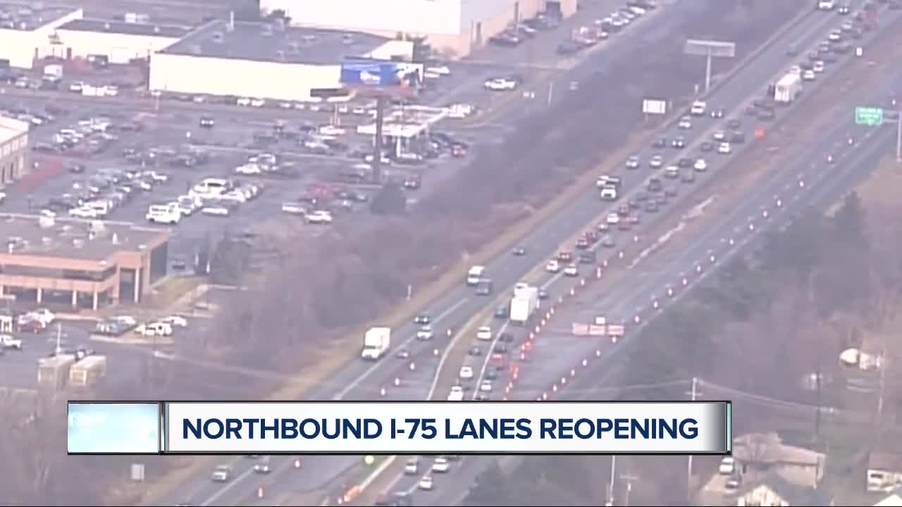 Process to reopen I-75 northbound lanes in Oakland County to begin today