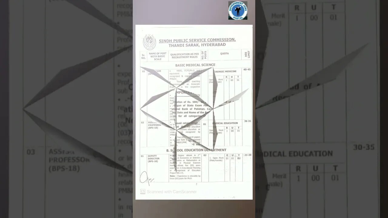 SPSC JULY 2023 JOBS IN SINDH #shortsvideo #shorts #feedshorts #viralshorts