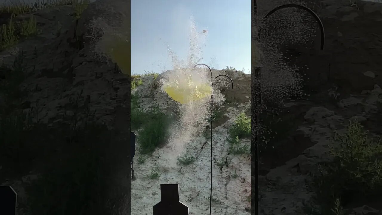 9mm hollow point vs gallon jug @ 7yds. #shorts