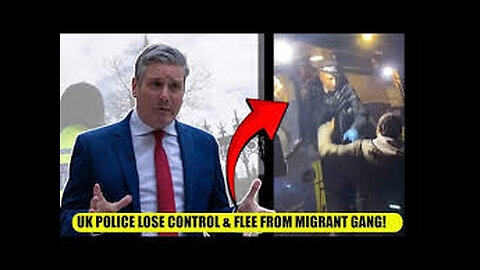 CHAOS As UK Police Lose Control & Flee From Migrant Gang!