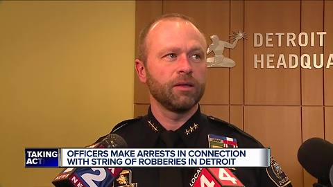Officers make arrests in connection with string of robberies in Detroit