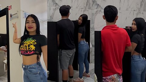 Caroline Ariana Pico - Pretty girl enters the men's bathroom 😱 everyone was surprised 🤣👇