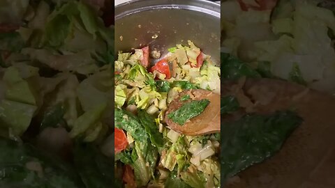 Making Stir Fried Salad