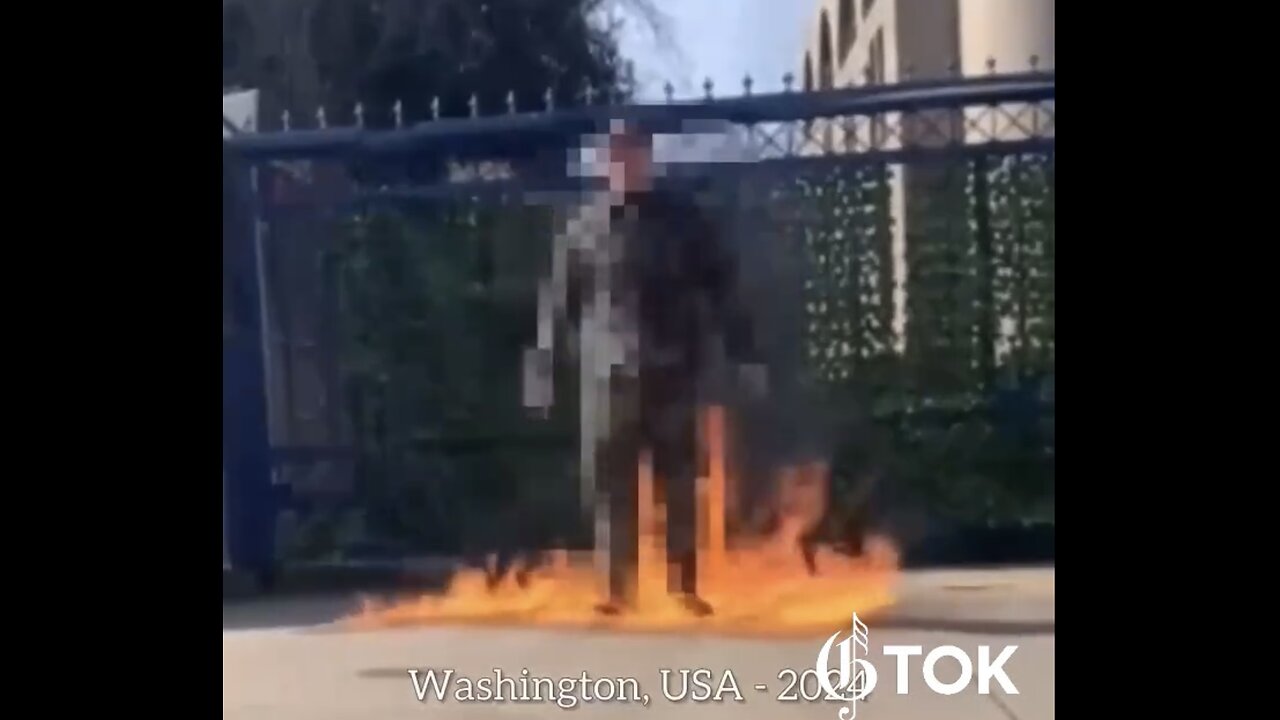 U.S SERVICEMAN SELF~IMMOLATION PROTEST🏫🔥🚯IN FRONT OF ISREALI EMBASSY🏫♨️🚷💫