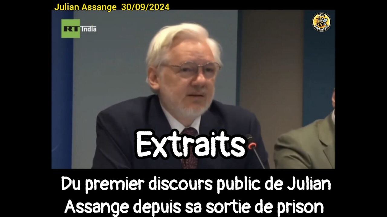 EXTRAITS du premier discours public de Julian Assange depuis sa sortie de prison.