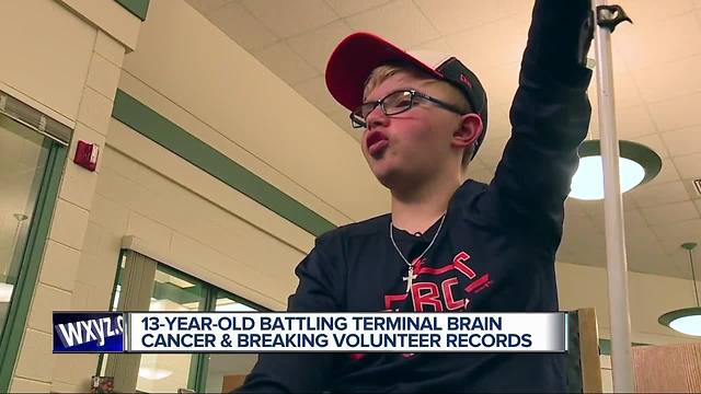 L'Anse Creuse Middle School East student sets volunteer record despite brain cancer