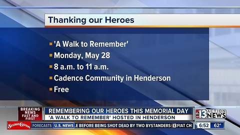 Spend Memorial Day thanking our heroes at 'A Walk to Remember'