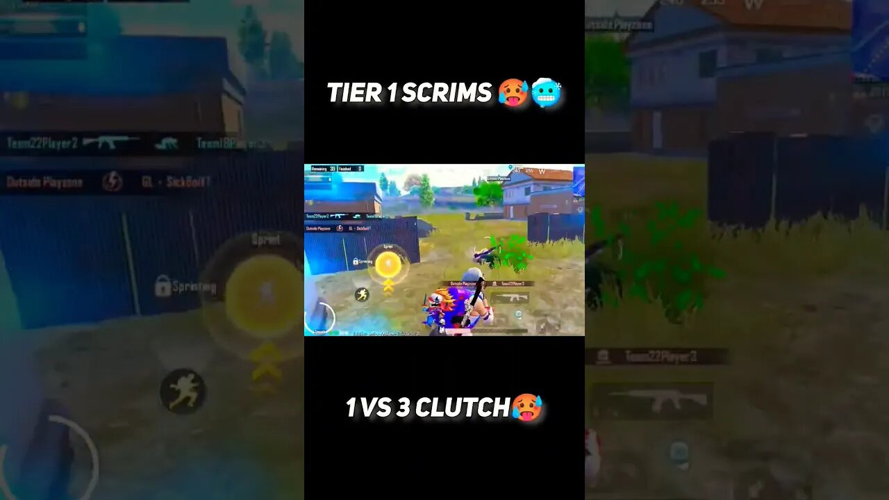 TIER 1 SCRIMS 1 VS 3 CLUTCH 🥵🥶 #bgmi #viralshort #viral #1vs3clutch #tier1scrims #scrims #bgmiscrims