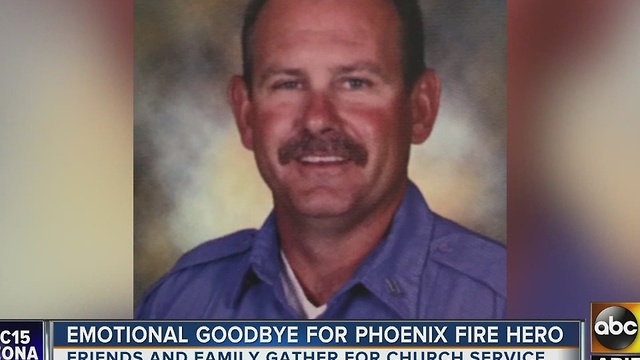 Firefighters give emotional goodbye for Phoenix Fire hero