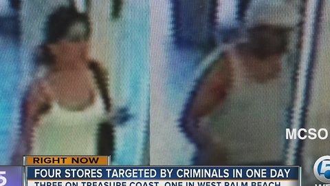 Four stores targeted by criminals