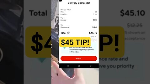 $45 mega tip on doordash #shorts