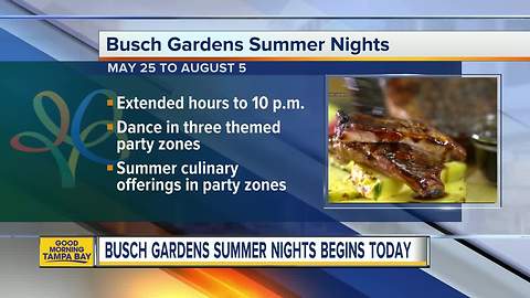 Busch Gardens Summer Nights begins Friday, May 25