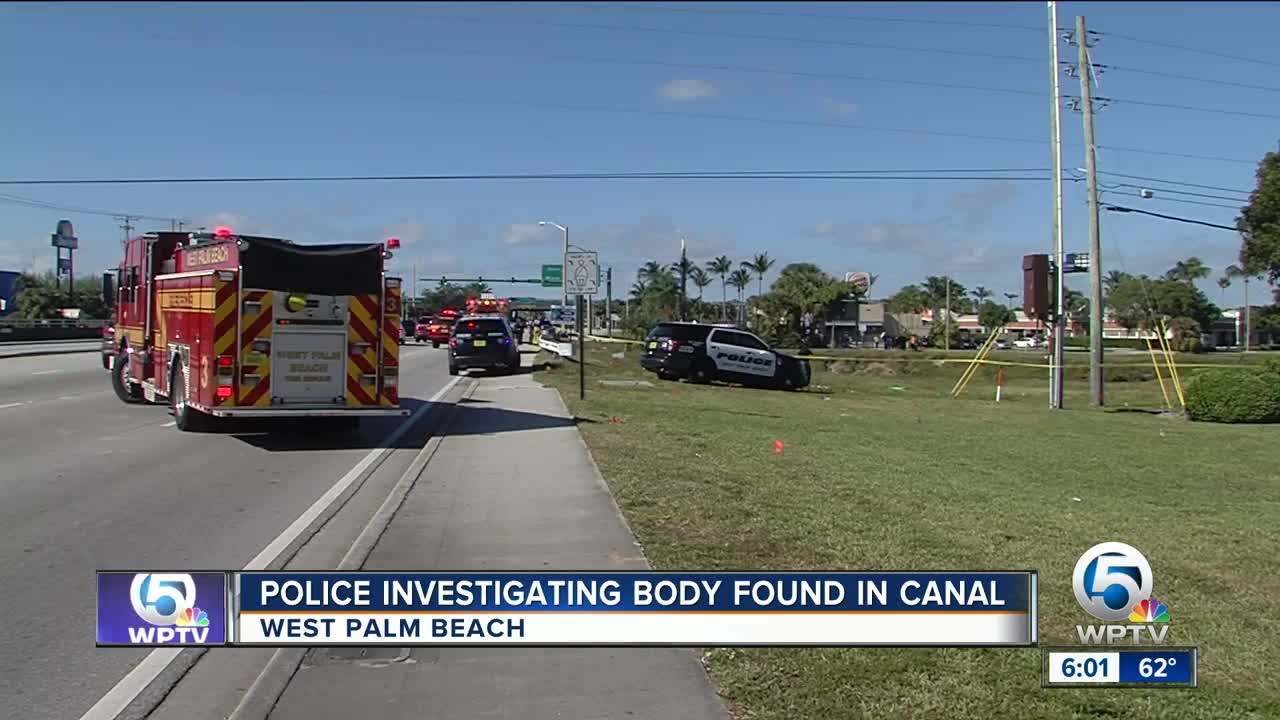 Man's body found in canal in West Palm Beach near 45th Street and Corporate Way
