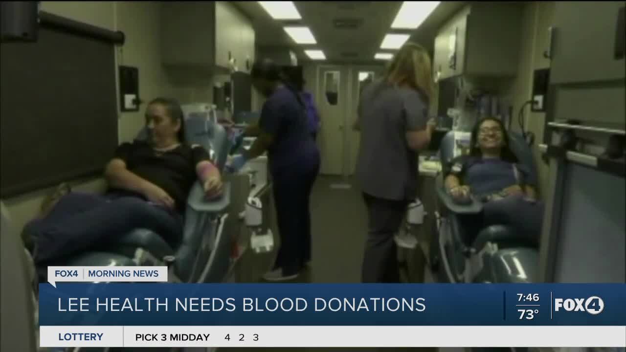 Lee Health asking for blood donations, says supply is critically low