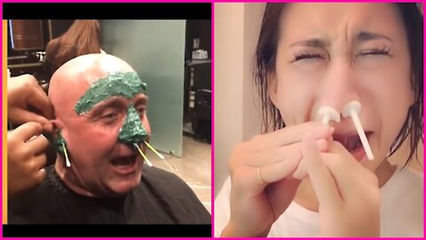 Funny guys regretting facial waxing compilation