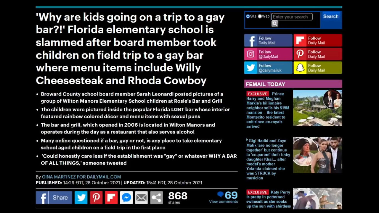 Florida School SLAMMED After Caught Taking CHILDREN to Gay Bar, Board Says 'F*ck You' to Parents