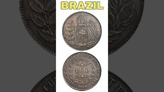 Brazil 1000 reis 1850.#shorts #coinnotesz