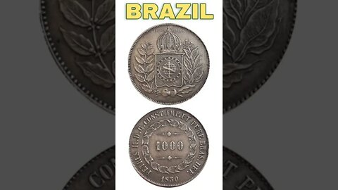 Brazil 1000 reis 1850.#shorts #coinnotesz