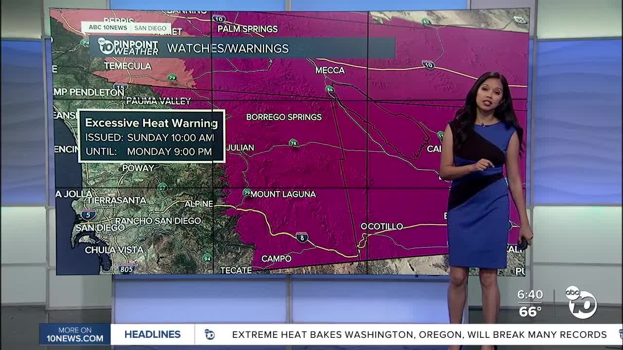 ABC 10News Pinpoint Weather for Sun. June 27, 2021