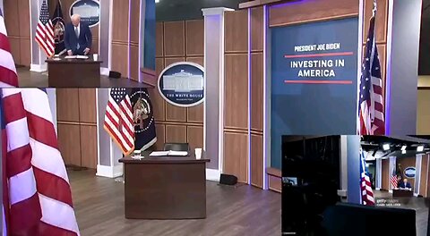 Joe Biden looks as if he was booted out of the White House and placed on a movie set.