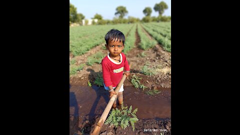 Enjoy child in farmer farm #playingchild