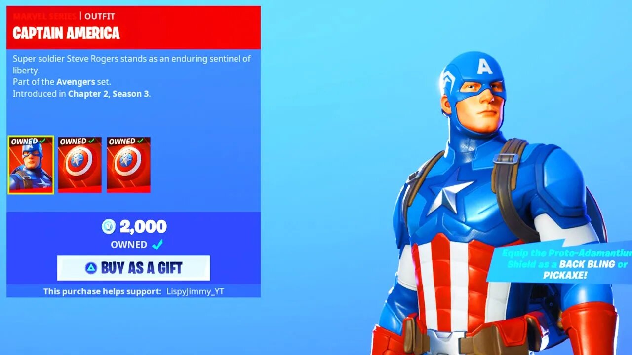 *NEW* CAPTAIN AMERICA SKIN OUT NOW! FORTNITE ITEM SHOP LIVE! (FORTNITE ITEM SHOP)