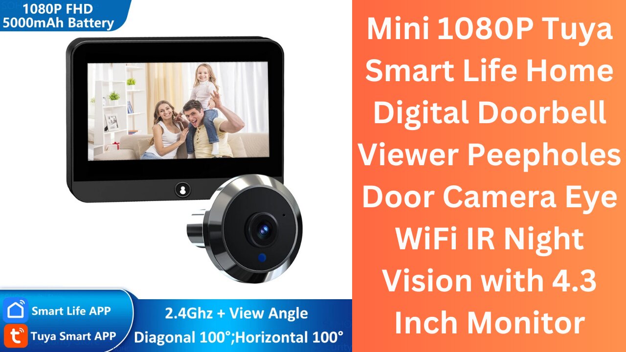 Mini 1080P Tuya Smart Life Home Digital Doorbell Viewer