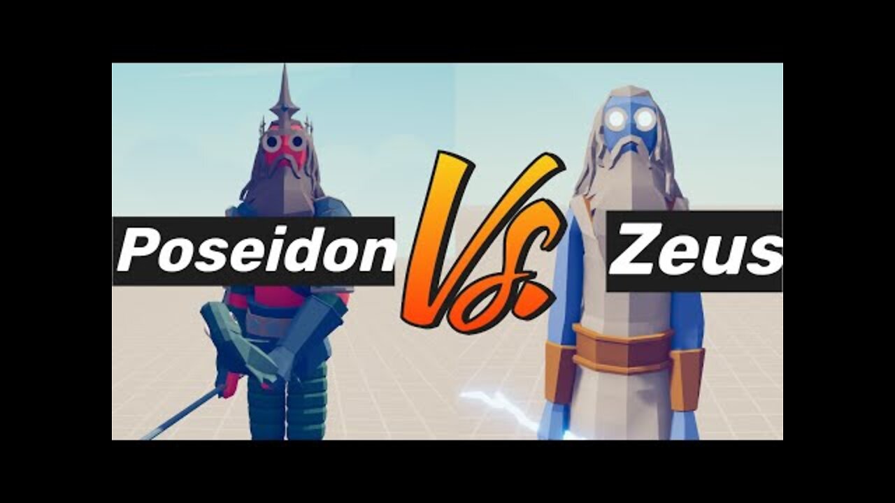 Battle Of Greek Gods. Poseidon VS Zeus. Tottaly Accurate Battle Simulator TABS