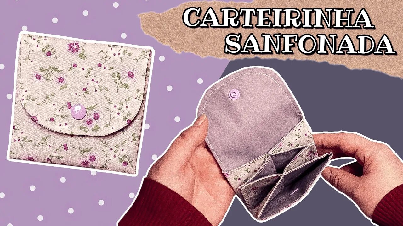 Carteirinha SANFONADA em TECIDO para INICIANTES / Passo a passo