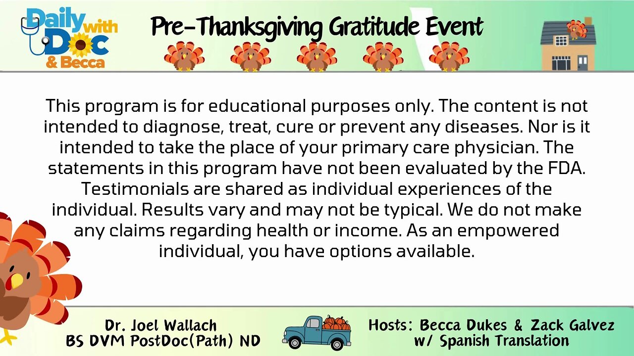 Gratitude for a Healthier World: Celebrating Dr. Joel Wallach DWD 11/23/24