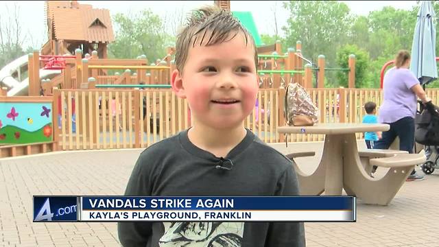 Vandals damage Kayla's Playground in Franklin yet again