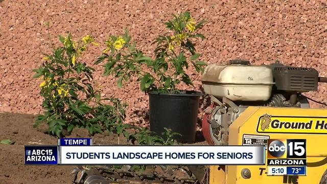 Tempe students landscape homes for seniors