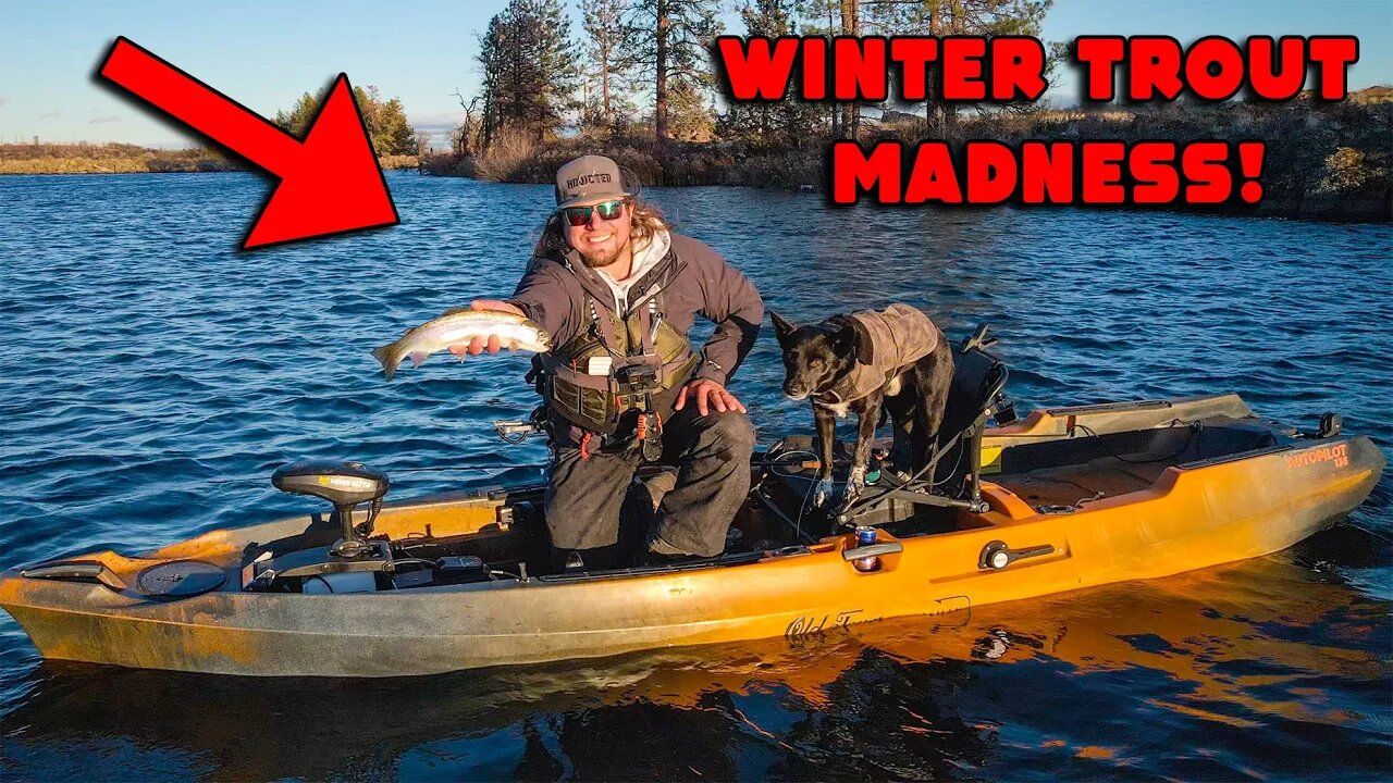 WINTER Kayak Fishing For TROUT! My BATTERY DIED!!